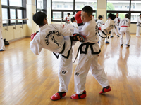 防具を付けた練習